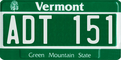 VT license plate ADT151