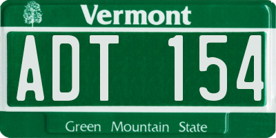 VT license plate ADT154