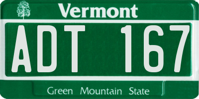 VT license plate ADT167