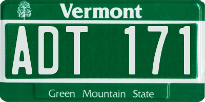 VT license plate ADT171