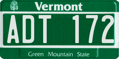VT license plate ADT172