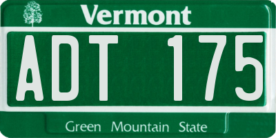 VT license plate ADT175