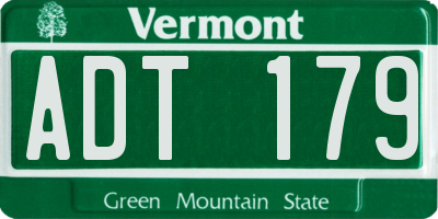 VT license plate ADT179