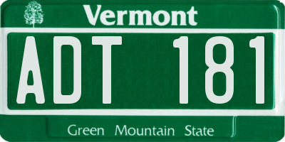 VT license plate ADT181