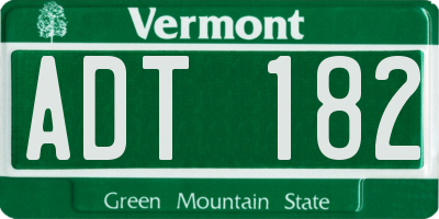 VT license plate ADT182