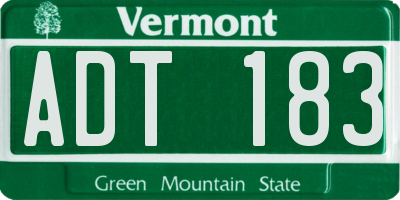 VT license plate ADT183