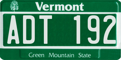 VT license plate ADT192