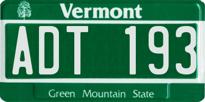 VT license plate ADT193