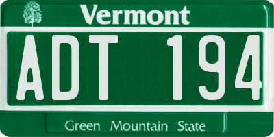 VT license plate ADT194