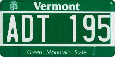 VT license plate ADT195