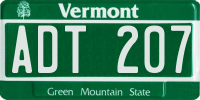 VT license plate ADT207