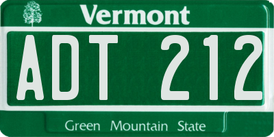 VT license plate ADT212