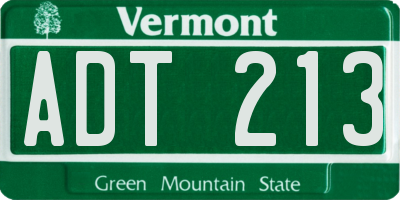 VT license plate ADT213