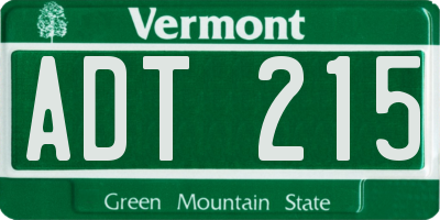 VT license plate ADT215