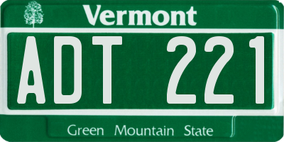 VT license plate ADT221