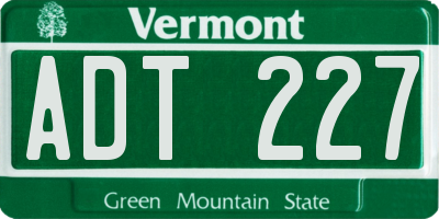 VT license plate ADT227