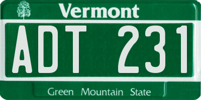 VT license plate ADT231