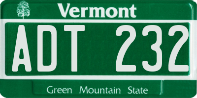 VT license plate ADT232