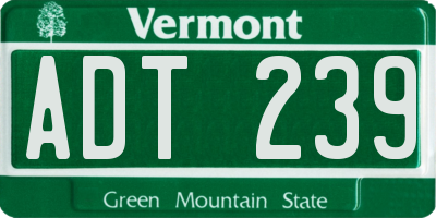 VT license plate ADT239
