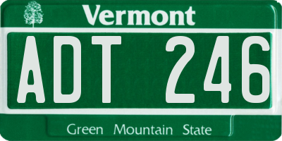 VT license plate ADT246