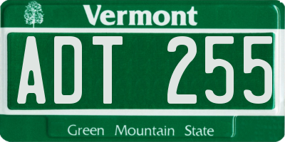 VT license plate ADT255