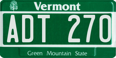 VT license plate ADT270