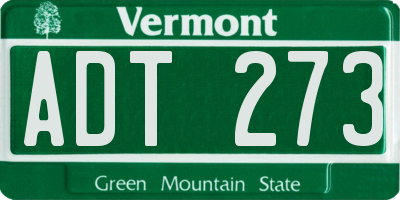 VT license plate ADT273