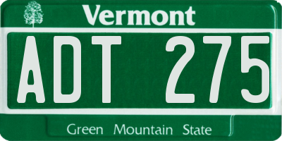 VT license plate ADT275