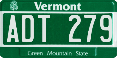 VT license plate ADT279