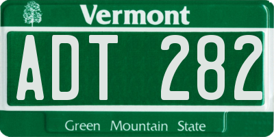 VT license plate ADT282
