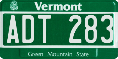 VT license plate ADT283