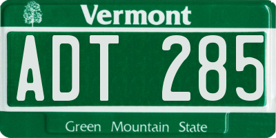 VT license plate ADT285