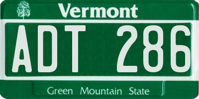 VT license plate ADT286