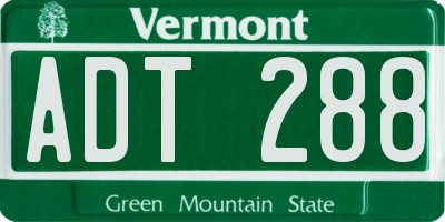 VT license plate ADT288