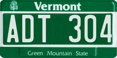 VT license plate ADT304