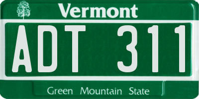 VT license plate ADT311