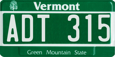 VT license plate ADT315