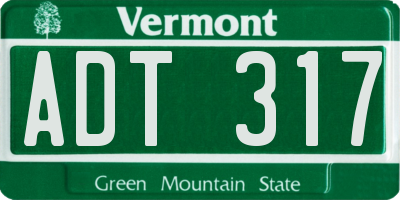 VT license plate ADT317