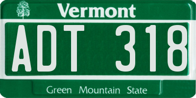 VT license plate ADT318