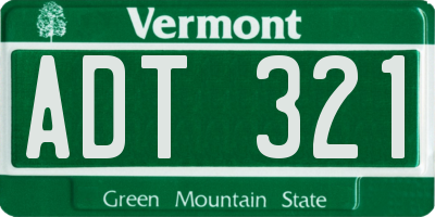 VT license plate ADT321