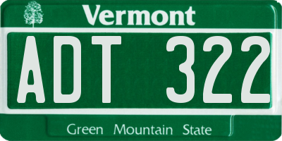 VT license plate ADT322