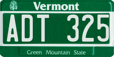 VT license plate ADT325