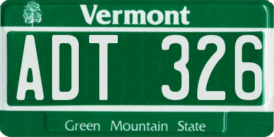 VT license plate ADT326