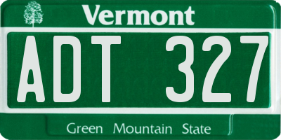 VT license plate ADT327