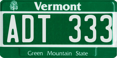 VT license plate ADT333