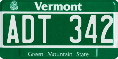VT license plate ADT342