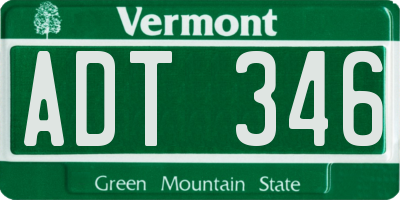 VT license plate ADT346