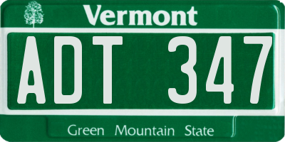 VT license plate ADT347