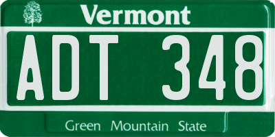 VT license plate ADT348