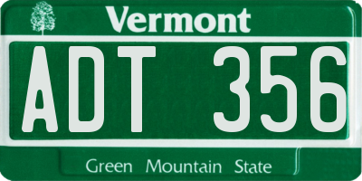 VT license plate ADT356